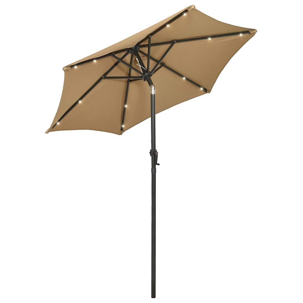 vidaXL Garden Parasol | Taupe and dark grey | Fabric (100% polyester), aluminium 2