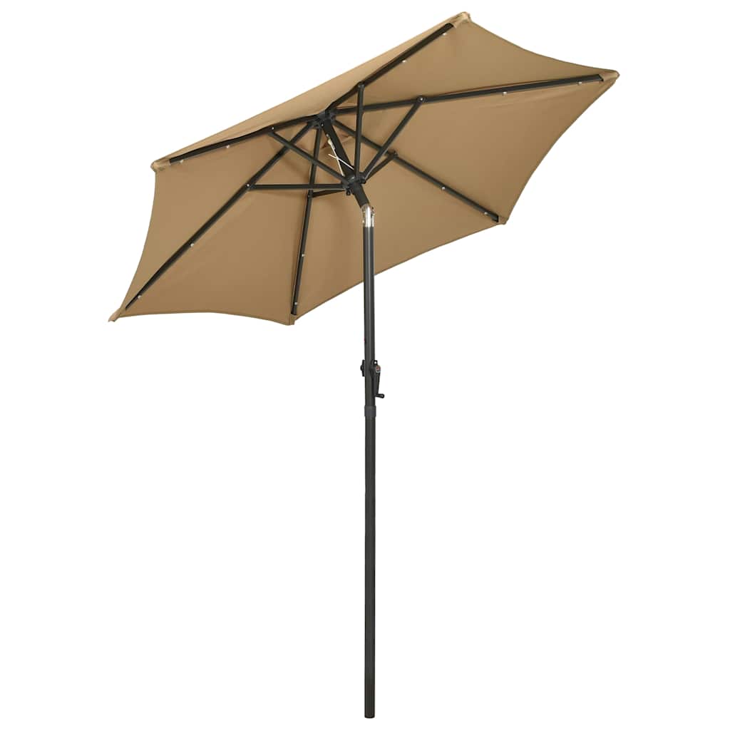 vidaXL Garden Parasol | Taupe and dark grey | Fabric (100% polyester), aluminium 4