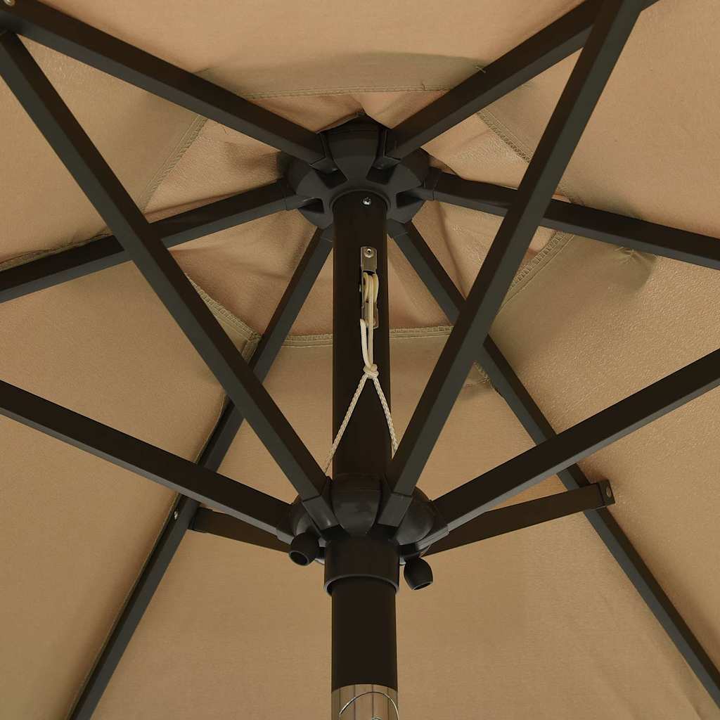 vidaXL Garden Parasol | Taupe and dark grey | Fabric (100% polyester), aluminium 5