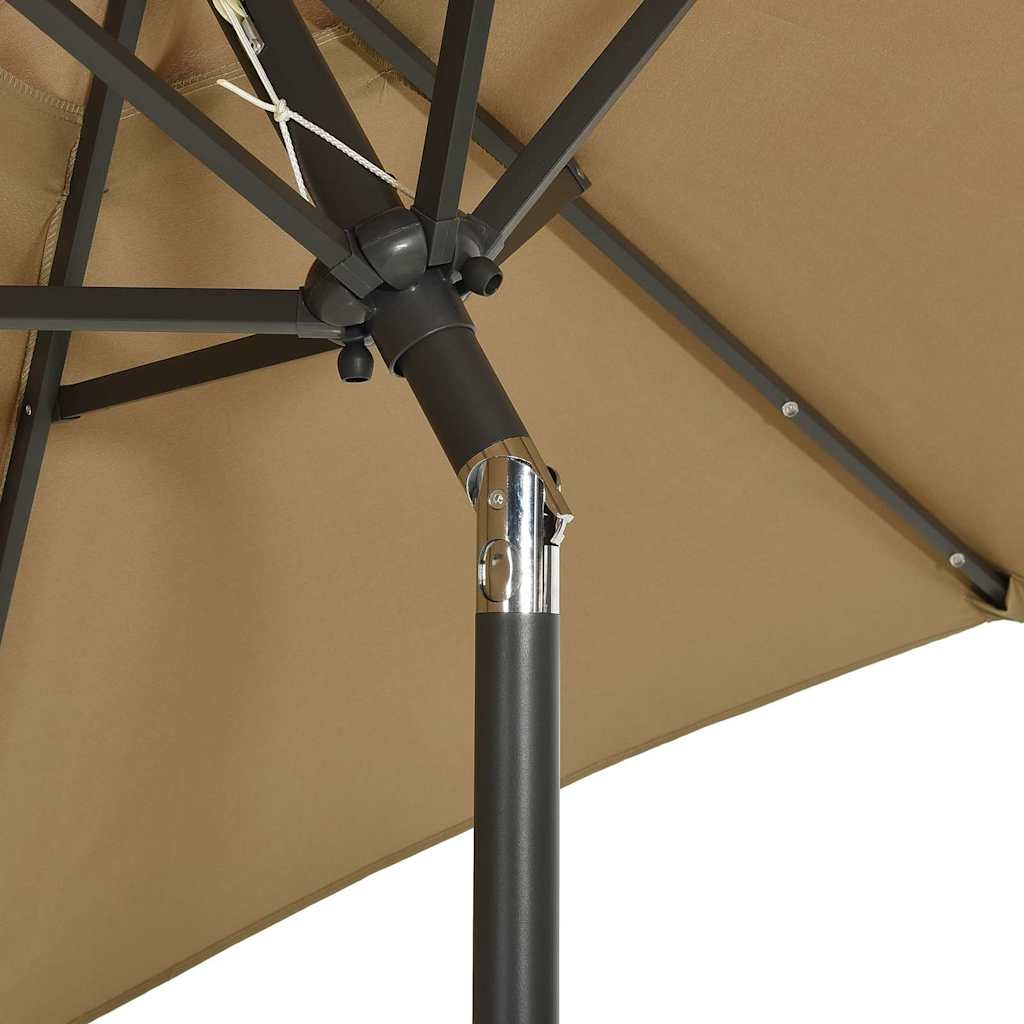 vidaXL Garden Parasol | Taupe and dark grey | Fabric (100% polyester), aluminium 6