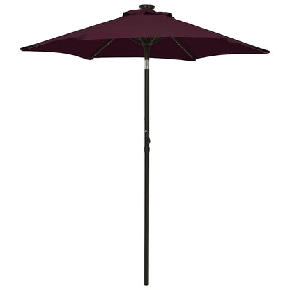 vidaXL Garden Parasol with LED Lights Bordeaux Red 200x211cm Aluminium 1