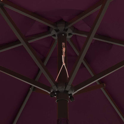 Garden Parasol with LED Lights 200x211 cm Aluminium Bordeaux red