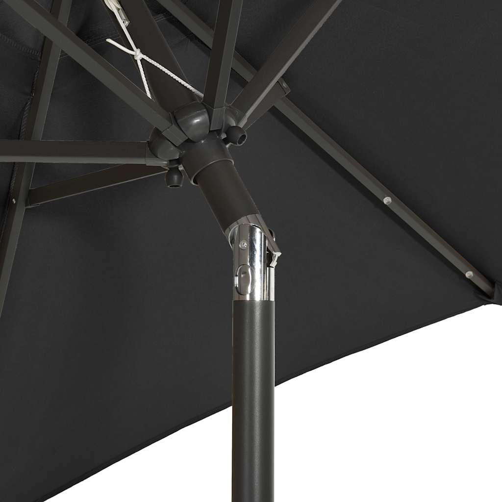 vidaXL Garden Parasol | Black and dark grey 6