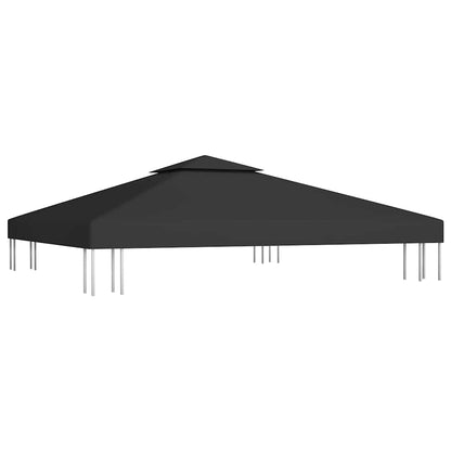 vidaXL 2-Tier Gazebo Top Cover 310 g/m² 3x3 m Black 2