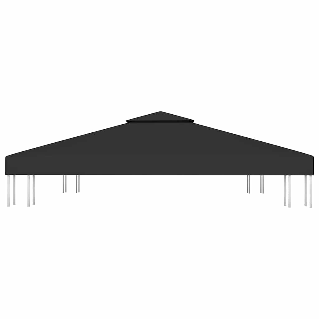 vidaXL 2-Tier Gazebo Top Cover 310 g/m² 3x3 m Black 3