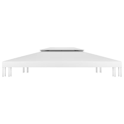 vidaXL 2-Tier Gazebo Top Cover 310 g/m² 4x3 m White 3