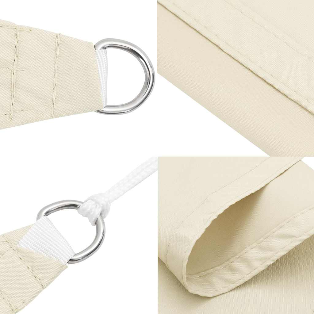 vidaXL Sun Sail | Cream | PU coated oxford fabric | 6x6x6 meters 6