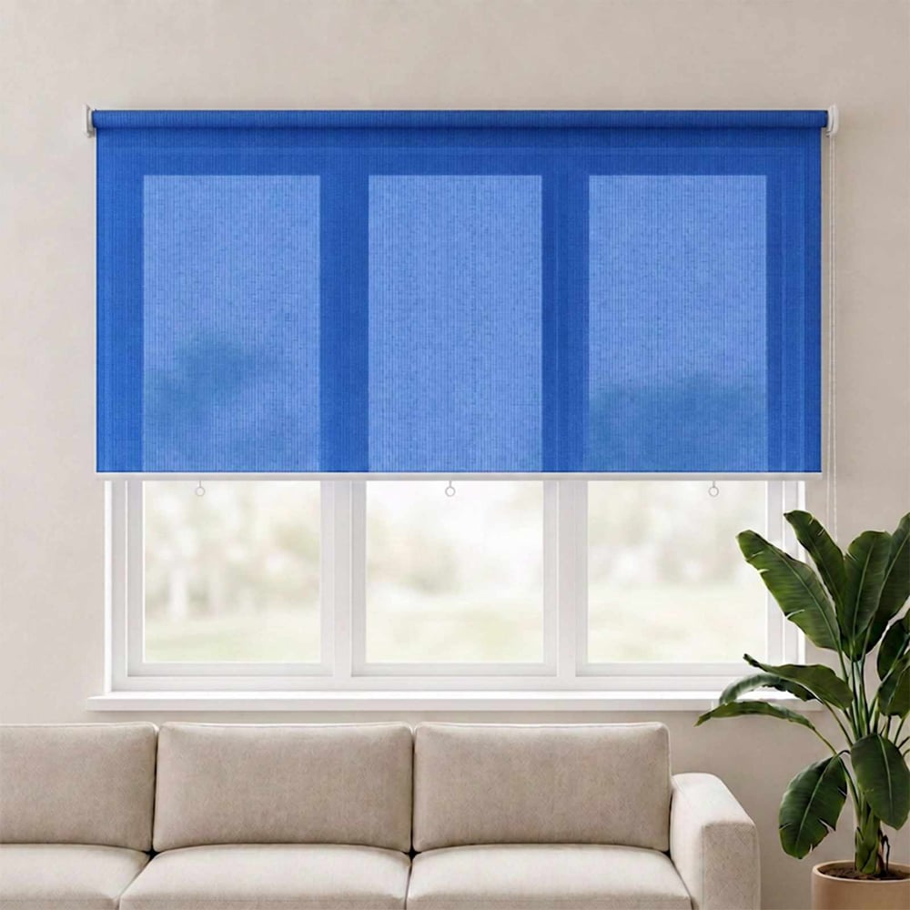 vidaXL Outdoor Roller Blind 90% UV Block HDPE Drop 140 cm Blue