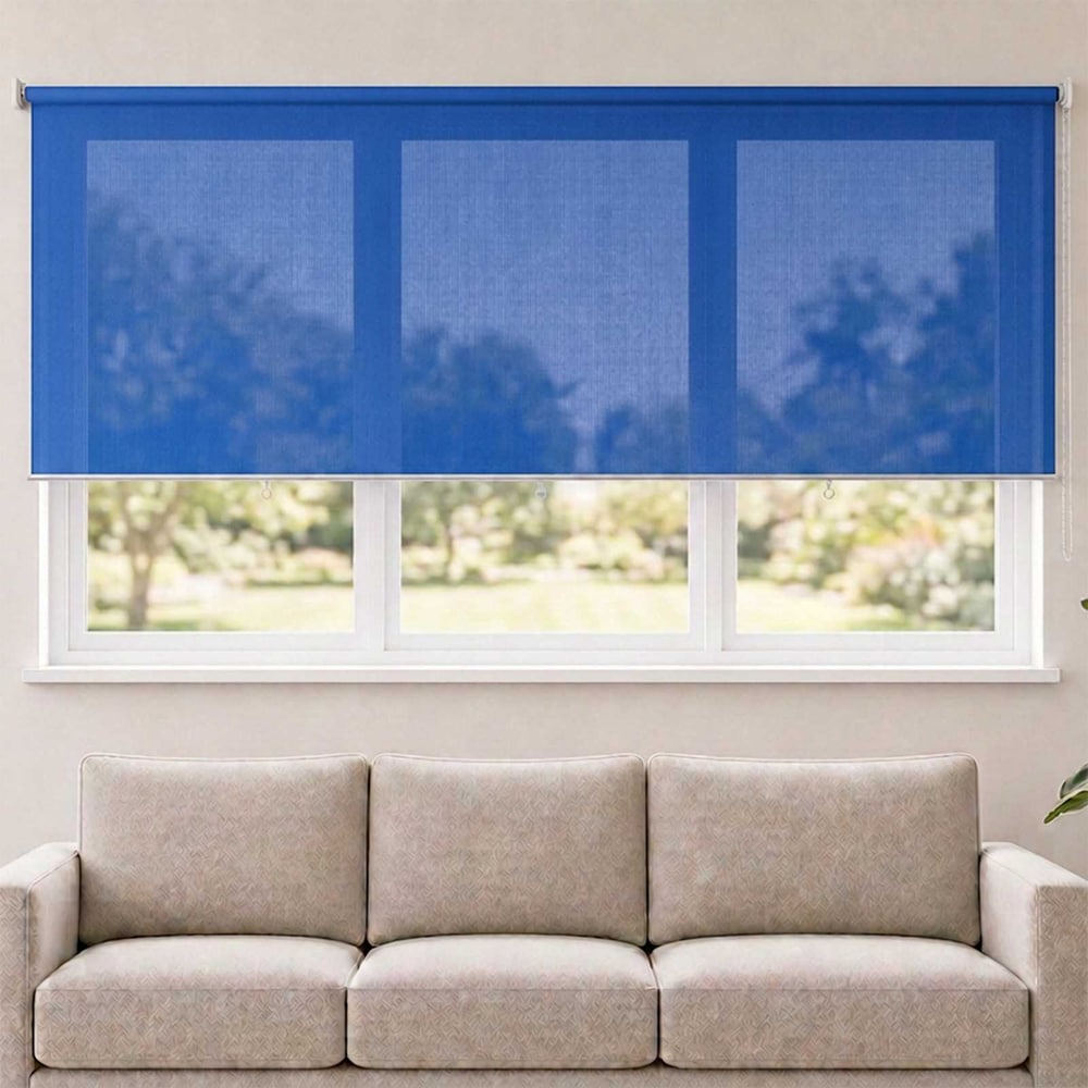 vidaXL Outdoor Roller Blind 90% UV Block HDPE Drop 140 cm Blue