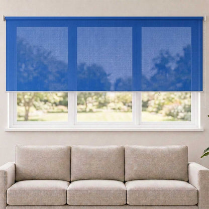 vidaXL Outdoor Roller Blind 90% UV Block HDPE Drop 140 cm Blue