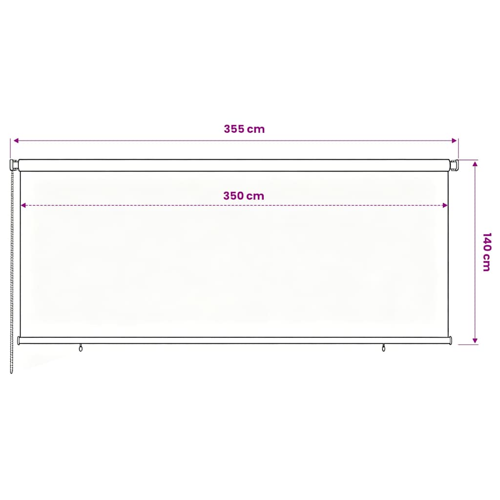 vidaXL Outdoor Roller Blind 355(W)x140(H) cm Blue HDPE 6