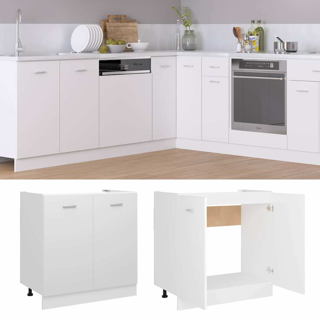 801196 vidaXL Sink Bottom Cabinet "Lyon" White 80x46x81,5 cm Engineered Wood 1