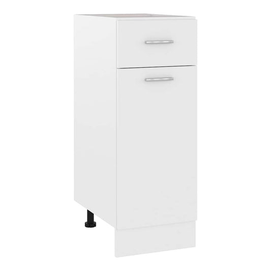 Kitchen Base Cabinet "Lyon" Engineered Wood White 1x bottom cabinet (1 door 1 drawer) 30–1x hanging cabinet (1 door) 30 cm wide 100 cm high 1x bottom cabinet (1 door 1 drawer) 30 cm