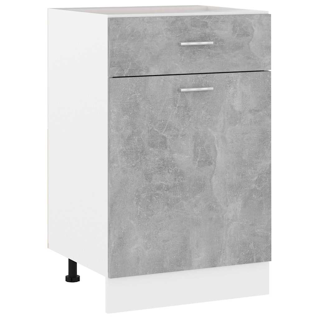 vidaXL Drawer Bottom Cabinet | Concrete Grey | Engineered Wood 1
