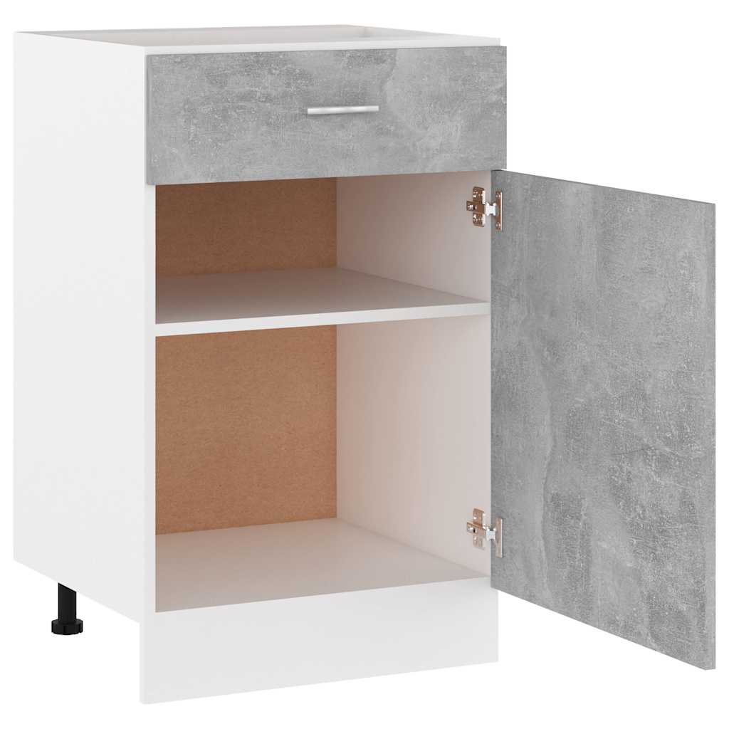 vidaXL Drawer Bottom Cabinet | Concrete Grey | Engineered Wood 5