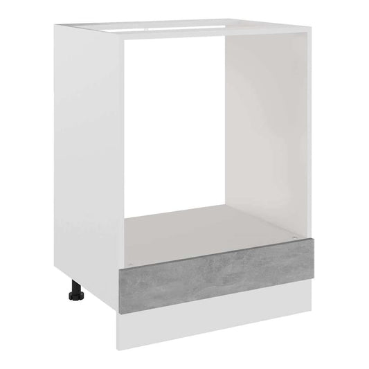 Microwave Cabinet "Lyon" 60x57x207 cm Concrete grey 1x hanging glass cabinet (2 doors) 60 cm wide 100 cm high–2x hanging glass cabinet (2 doors) 60 cm wide 40 cm high 1x oven cabinet 60 cm