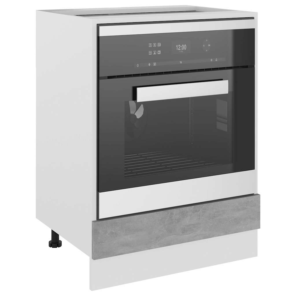 vidaXL Oven Cabinet | Concrete Grey | Engineered Wood | Standard | Oven Cabinet 4