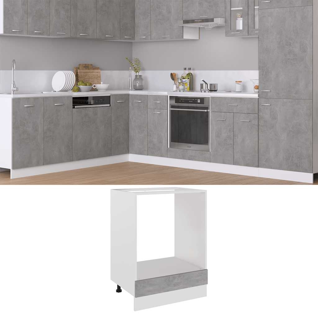 vidaXL Oven Cabinet | Concrete Grey | Engineered Wood | Standard | Oven Cabinet 1