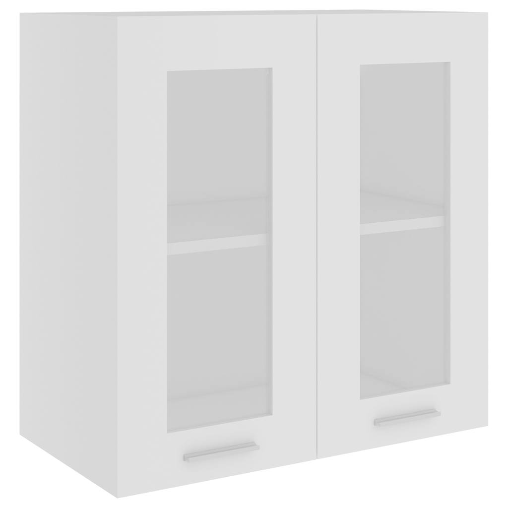 vidaXL Hanging Glass Cabinet | White | Engineered Wood, Glass | Compact 2