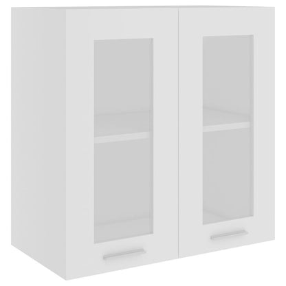 vidaXL Hanging Glass Cabinet | White | Engineered Wood, Glass | Compact 2