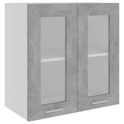 vidaXL Hanging Glass Cabinet | Concrete grey | Engineered wood | Medium 2