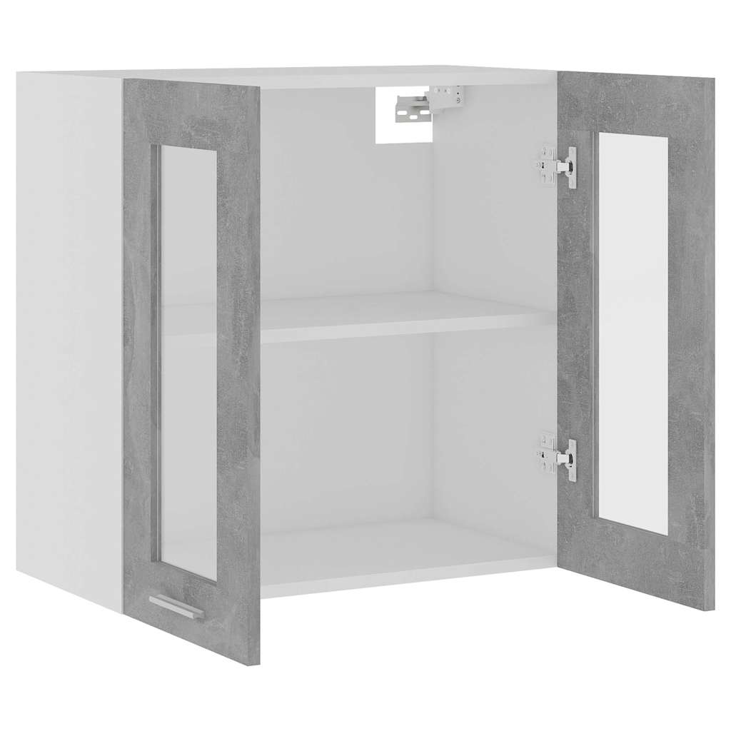 vidaXL Hanging Glass Cabinet | Concrete grey | Engineered wood | Medium 6