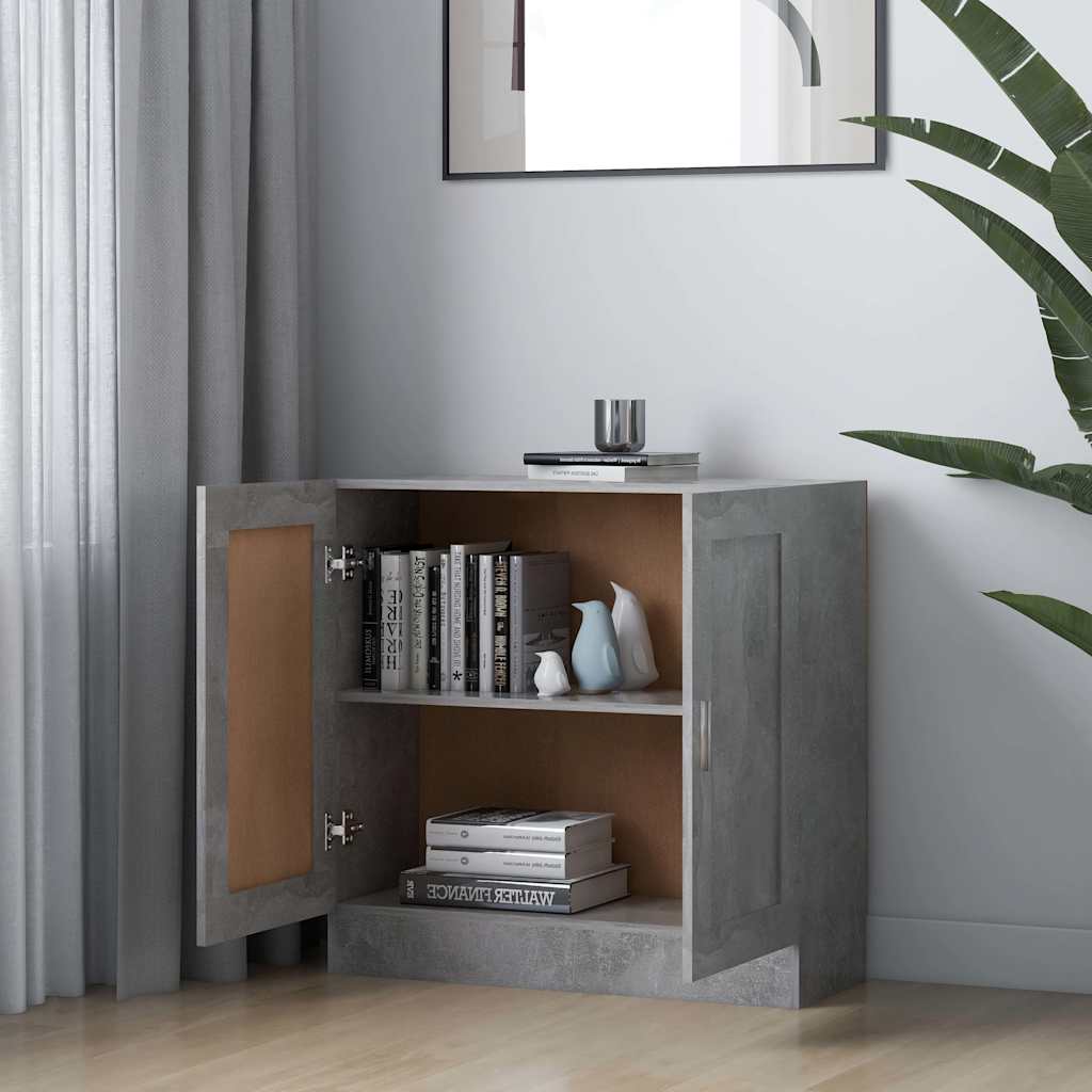 vidaXL Book Cabinet Concrete Grey 82,5x30,5x80 cm Engineered Wood 3