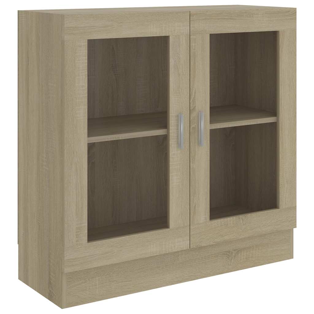 802744 vidaXL Vitrine Cabinet Sonoma Oak 82,5x30,5x80 cm Engineered Wood 2