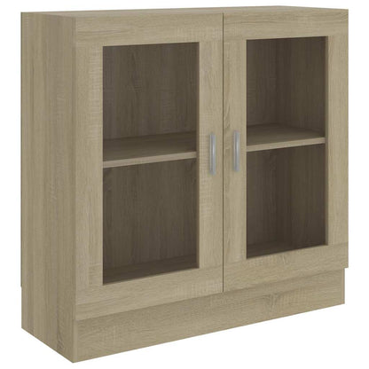 802744 vidaXL Vitrine Cabinet Sonoma Oak 82,5x30,5x80 cm Engineered Wood 2