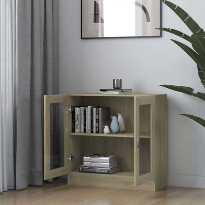802744 vidaXL Vitrine Cabinet Sonoma Oak 82,5x30,5x80 cm Engineered Wood 3