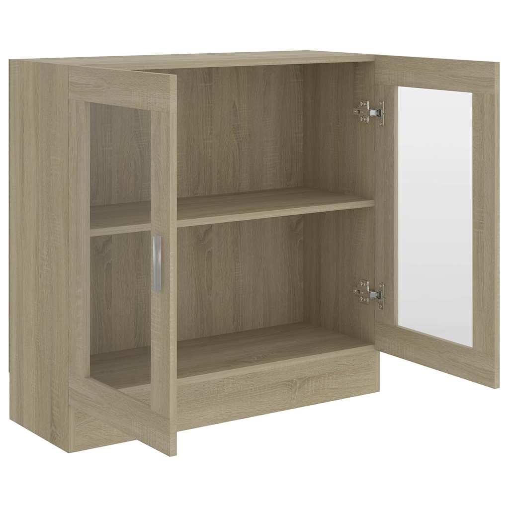 802744 vidaXL Vitrine Cabinet Sonoma Oak 82,5x30,5x80 cm Engineered Wood 4