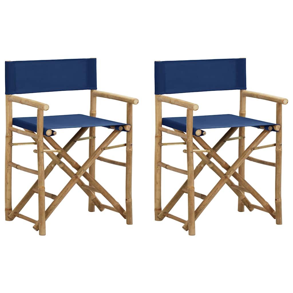 vidaXL Folding Director's Chairs 2 pcs Bamboo and Fabric