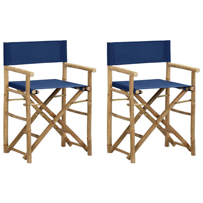 vidaXL Folding Director's Chairs 2 pcs Bamboo and Fabric