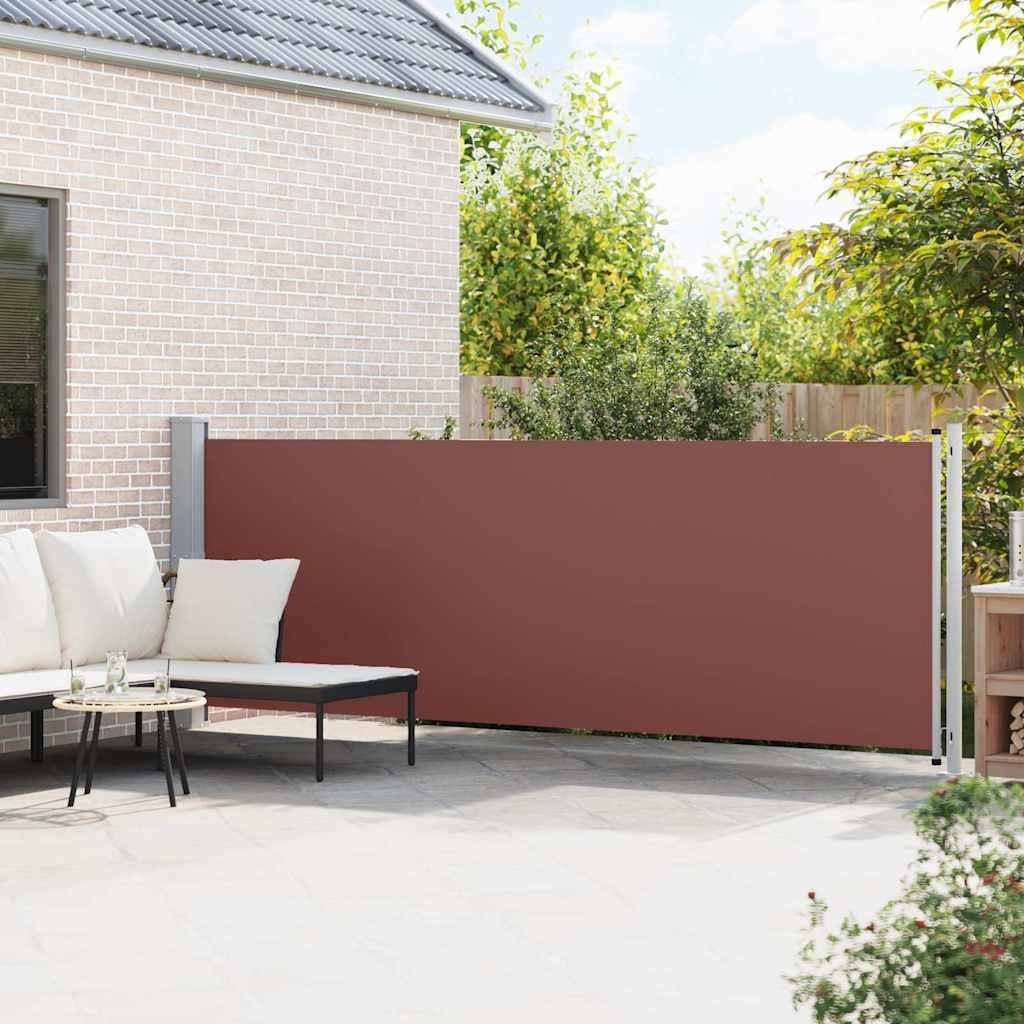 313374 vidaXL Patio Retractable Side Awning 140x600 cm Brown 3