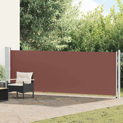 313374 vidaXL Patio Retractable Side Awning 140x600 cm Brown 1