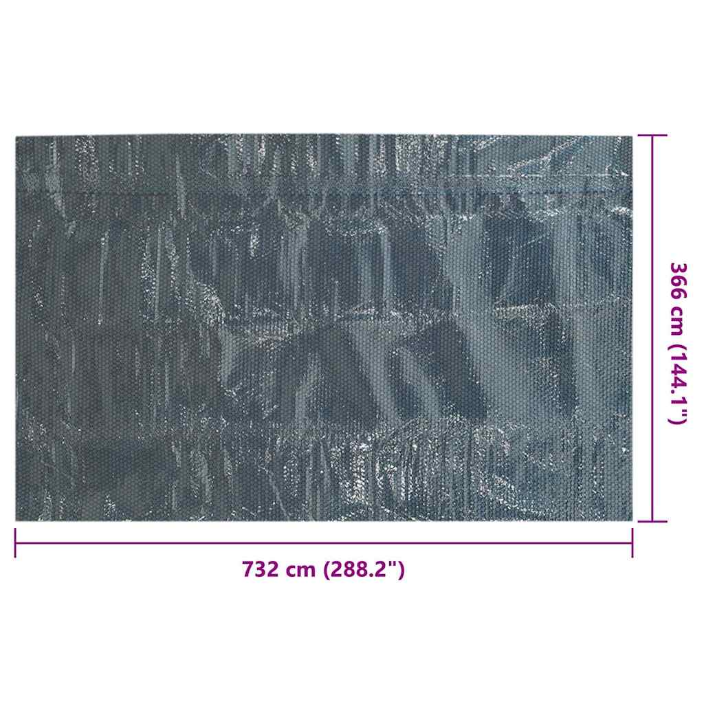 vidaXL Floating PE Solar Pool Film 732x366 cm Black and Blue 6
