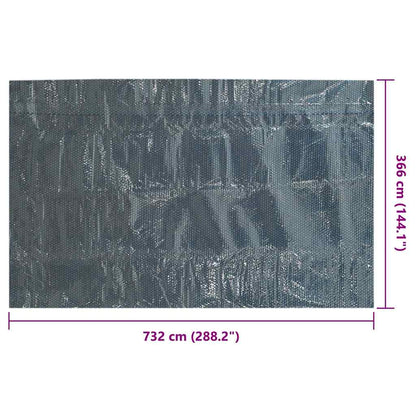 vidaXL Floating PE Solar Pool Film 732x366 cm Black and Blue 6