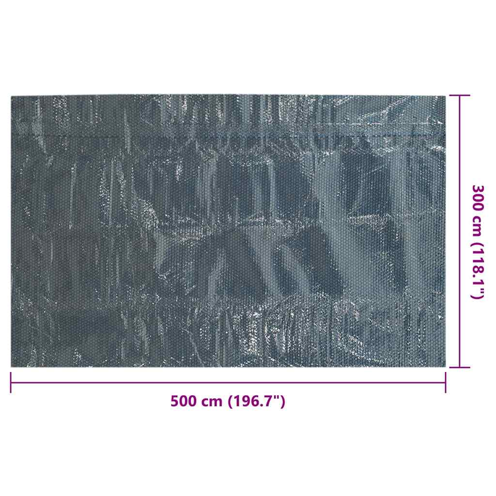 vidaXL Floating PE Solar Pool Film 500x300 cm Black and Blue 6