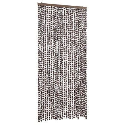 vidaXL Insect Curtain Brown and White 100x220 cm Chenille 2