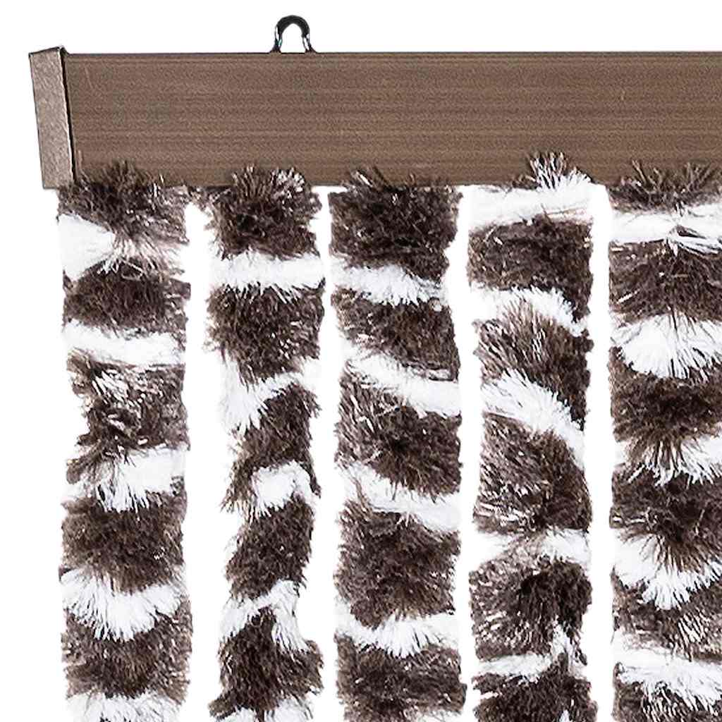 vidaXL Insect Curtain Brown and White 100x220 cm Chenille 4