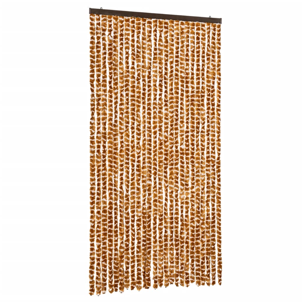 vidaXL Insect Curtain Ochre and White 100x220 cm Chenille 2