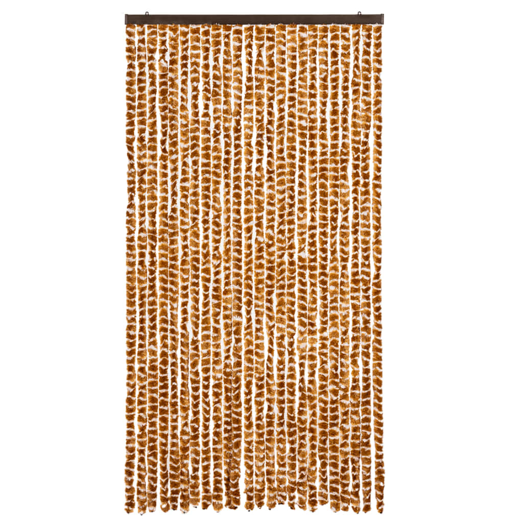 vidaXL Insect Curtain Ochre and White 100x220 cm Chenille 3