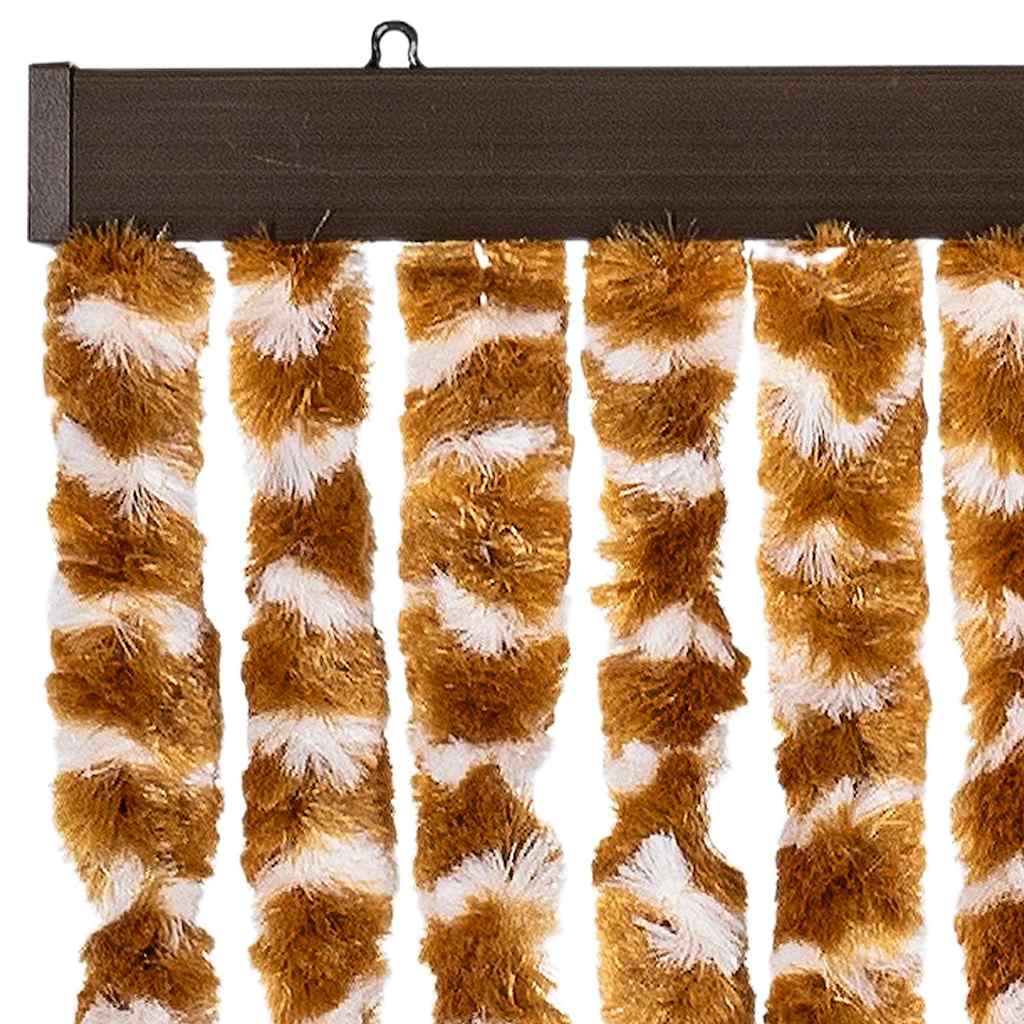 vidaXL Insect Curtain Ochre and White 100x220 cm Chenille 4