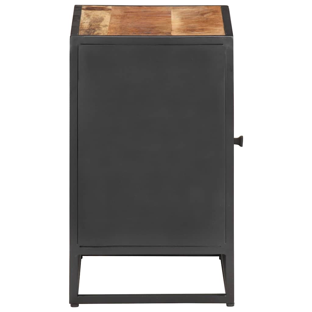 vidaXL Bedside Cabinet | Rough Mango Wood, Natural Cane 4
