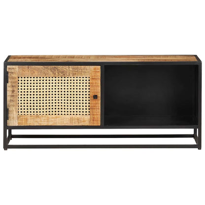 vidaXL TV Cabinet | Natural Mango Wood | Solid Build | Medium | TV Cabinet 3