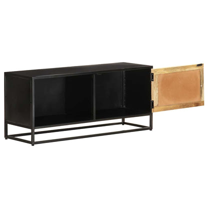 vidaXL Tv Cabinet | Black, Brown | Rough Mango Wood, Iron, MDF | Medium 3