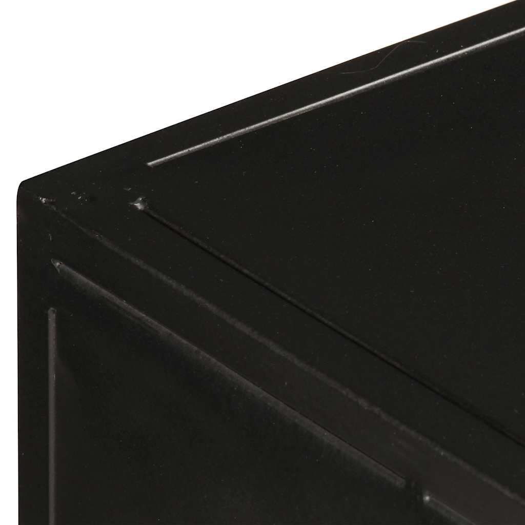 vidaXL Tv Cabinet | Black, Brown | Rough Mango Wood, Iron, MDF | Medium 4