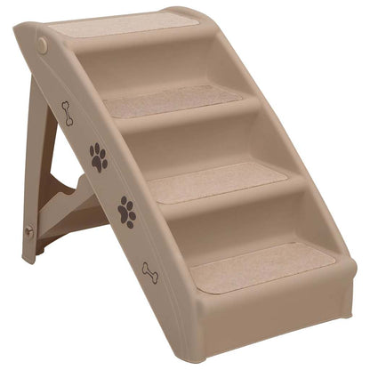 vidaXL Dog Stair | Brown | Polypropylene | 62x40x49.5 cm | Foldable | Dog Stair 2
