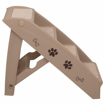 vidaXL Dog Stair | Brown | Polypropylene | 62x40x49.5 cm | Foldable | Dog Stair 4