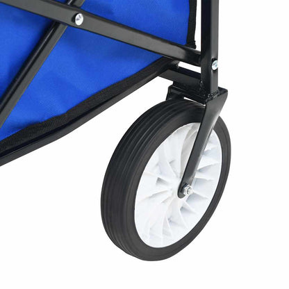 vidaXL Folding Hand Trolley with Canopy Steel Blue 6